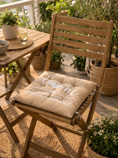 Kipper Sweet Garden Chair Cushion Beige 40x40cm