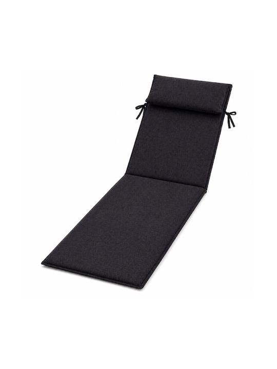Pucioasa Sunbed Cushion with Backrest Black 60x190cm