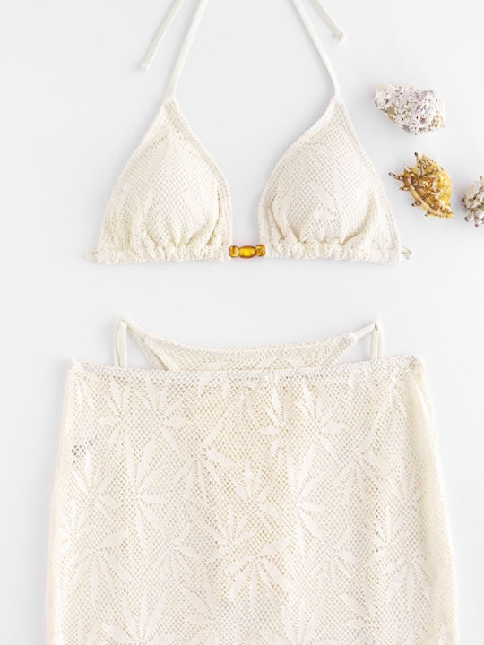 Set Bikini 3 Τεμαχίων Τριγωνάκι Μπεζ