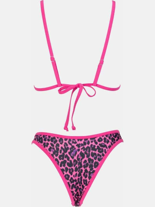 Set Bikini Τριγωνάκι Animal Print Φουξ