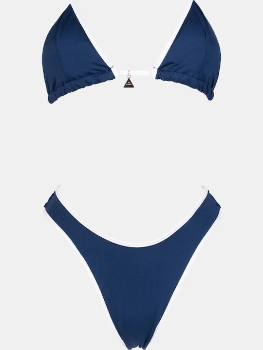 Set Bikini Triunghi Albastru Închis