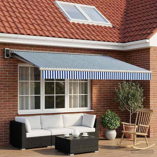 vidaXL Awning Fabric Blue with PU Coating 3x4.5m