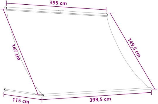 vidaXL Τεντόπανο Μπεζ με Επίστρωση PU 1.5x4m