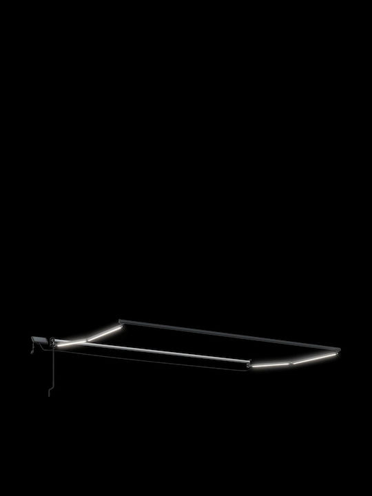 vidaXL Електрическа Тента За Тераса С Регулируемо Кресло С LED Сива 5x3м