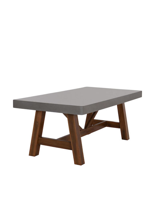 Maeve Dining Table Made of Solid Wood Grey 200x100x75cm