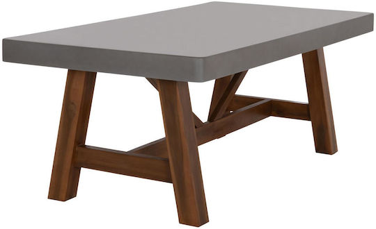 Maeve Esszimmer- und Küchentisch aus Massivholz Grau 200x100x75cm