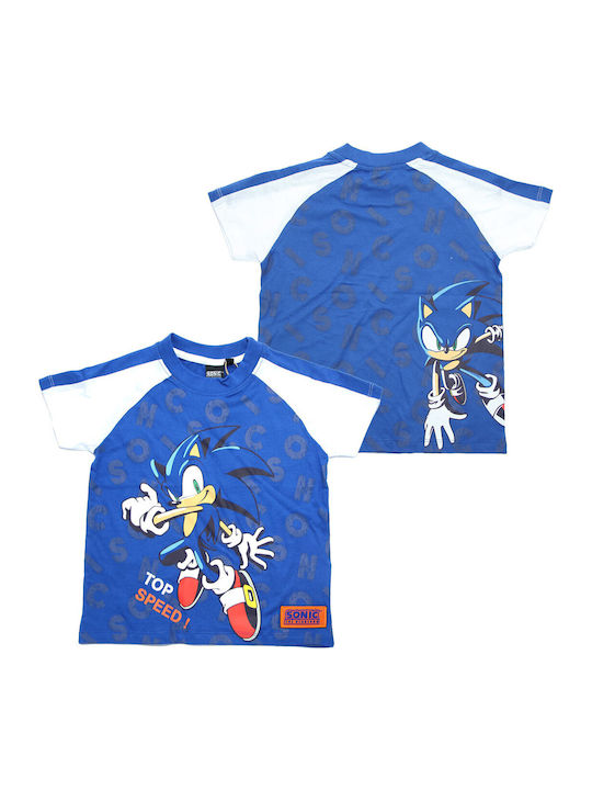 Kinderoberteile T-Shirts Blau Mit Weißen Ärmeln