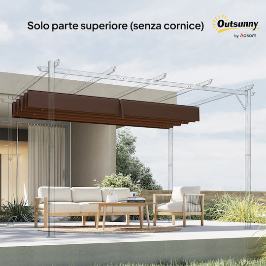 Outsunny Pavillonabdeckung Braun 2.85x2m