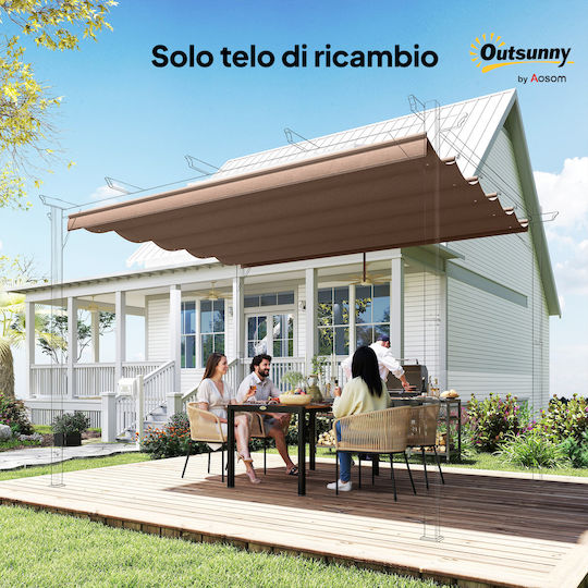 Ersatzdach Pergola Ersatzschirmstoff Braun 3x3m
