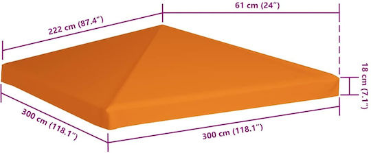 vidaXL Square Cover for Kiosk Orange with PVC Coating 3x3m 310gr/m²