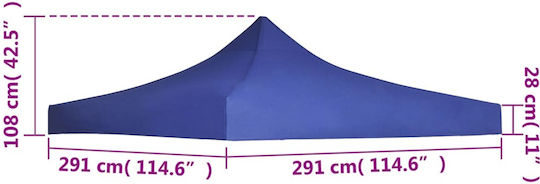 vidaXL Κάλυμμα για Κιόσκι Μπλε με Επίστρωση PVC 3x3m