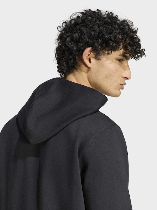 Collegiate Sweatshirt with Hood Black