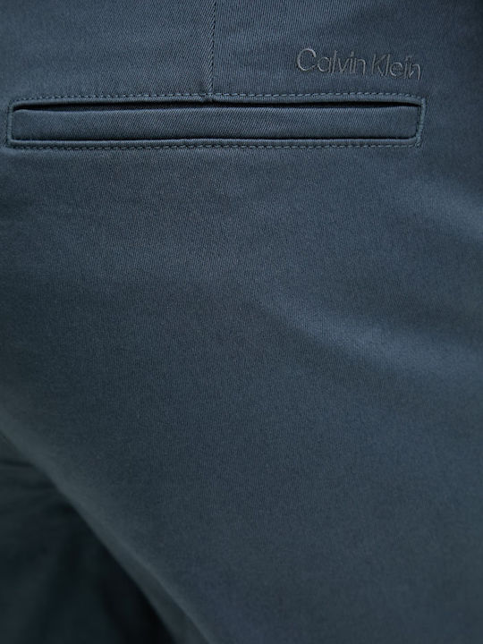 Pantaloni Bărbați Chino Elastic Slim Fit Dark Slate