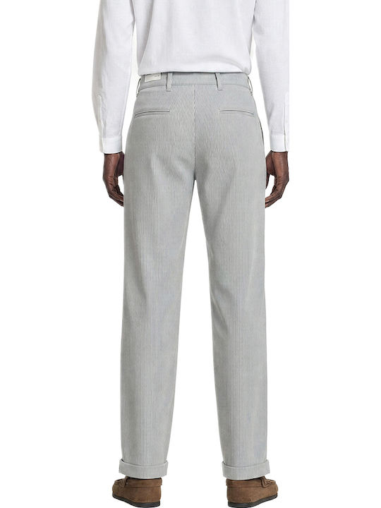 Gabba Firenze Herrenhose Elastisch in Entspannte Passform Weiß- Blau