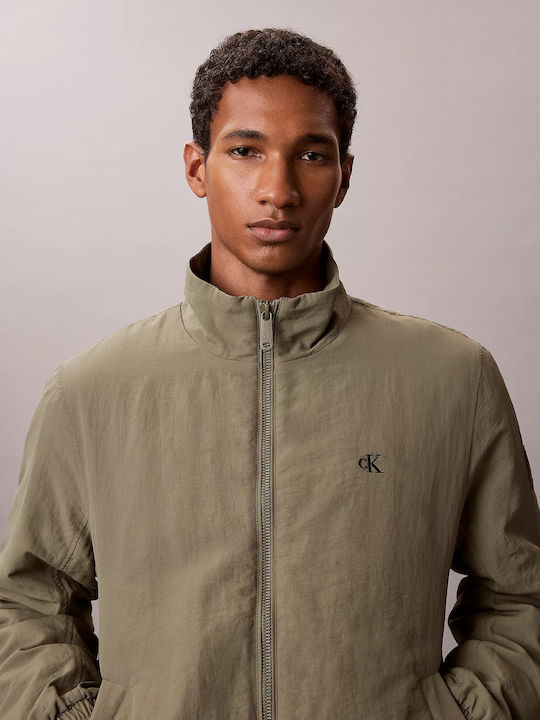 Calvin Klein Nylon Μπουφάν Puffer Dusty Olive