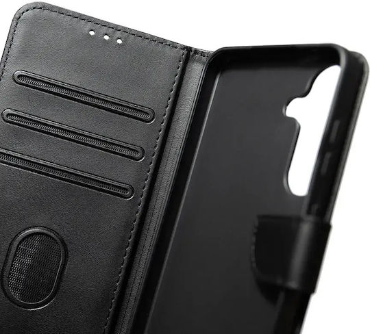 Husă Wallet Din Piele Motorola Moto E22 E22i Neagră