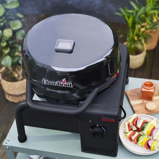 Char-Broil Tischplatte Elektrischer Grill mit Grill 1500W Edelstahl mit Deckel 38,4x38,4cm