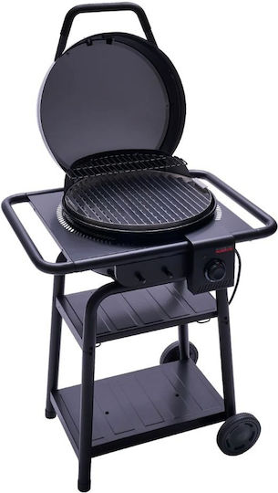 Char-Broil Patio Bistro E2COAL Floor Electric Grill With Grate and Grooved Plate 2100W Inox With Lid 44.4x44.4cm