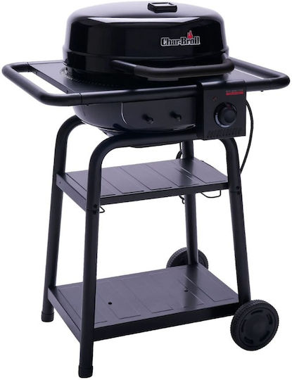 Char-Broil Patio Bistro E2COAL Floor Electric Grill With Grate and Grooved Plate 2100W Inox With Lid 44.4x44.4cm