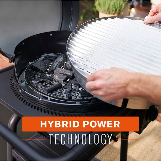 Char-Broil Patio Bistro E2COAL Floor Electric Grill With Grate and Grooved Plate 2100W Inox With Lid 44.4x44.4cm