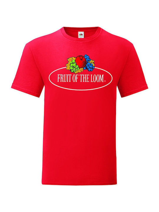 Fruit of the Loom Ανδρικό Διαφημιστικό T-shirt Κοντομάνικο Red