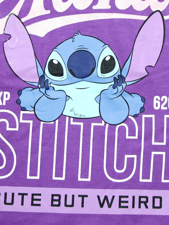 Детски Комплект със Шорти Лятно 2 Части Лилав Lilo & Stitch