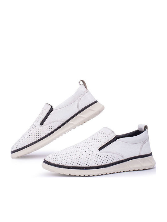 Кожени Мъжки Slip-On Бели