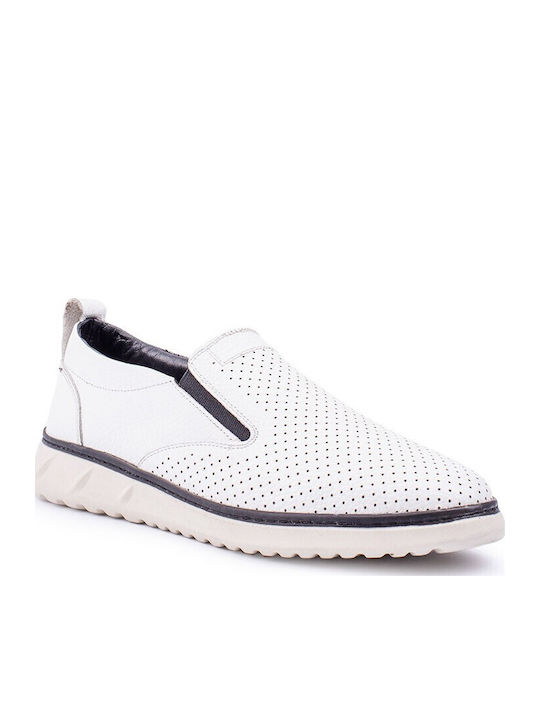 Кожени Мъжки Slip-On Бели