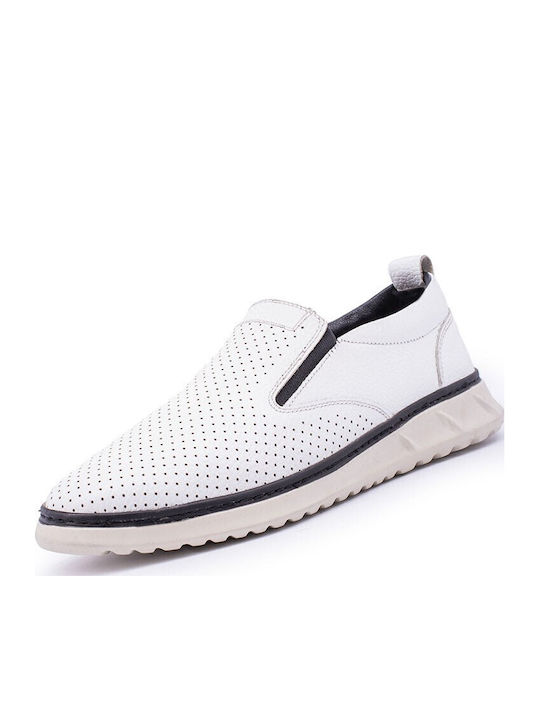 Кожени Мъжки Slip-On Бели