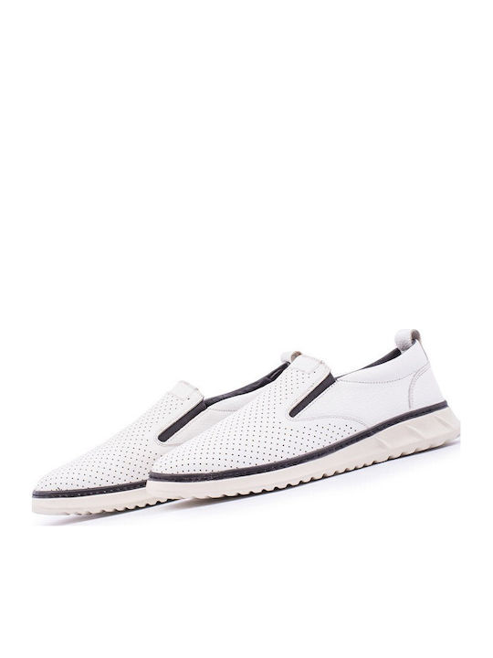 Кожени Мъжки Slip-On Бели