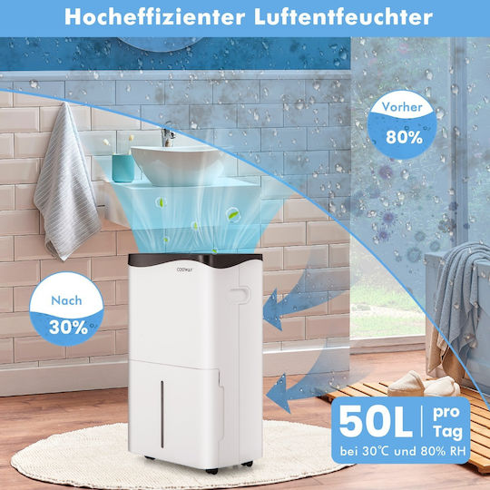 Costway ES10366DE-WH Dehumidifier with Compressor 50l