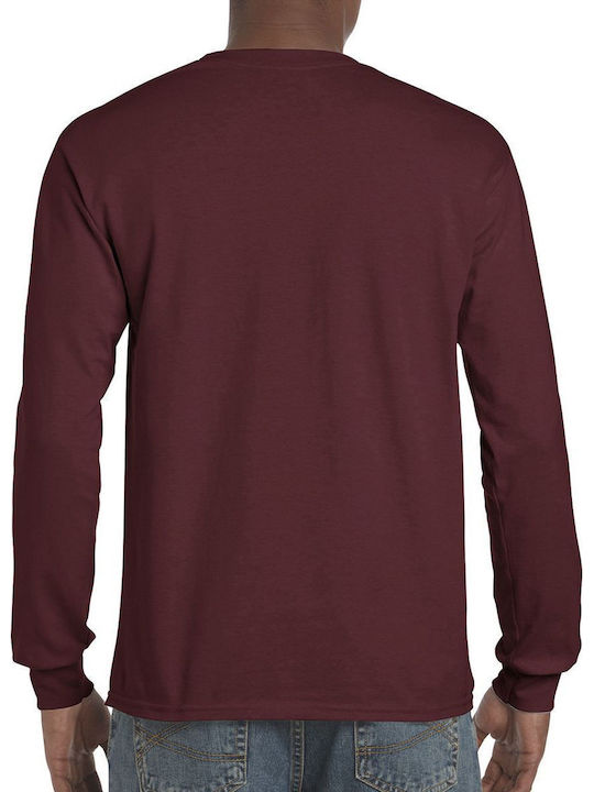 Gildan Ανδρικό Διαφημιστικό T-shirt Μακρυμάνικο Maroon