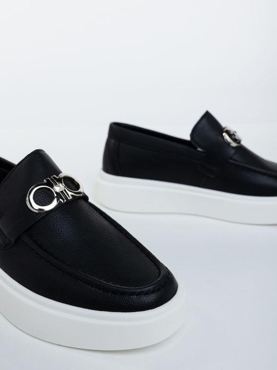 Loafers Din Piele Pentru Bărbați În Culoare Negru