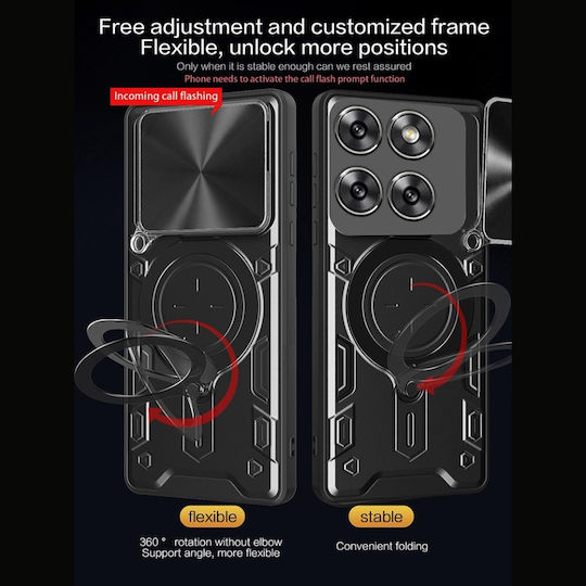 Husă Motorola Edge 70 Pro Set Protecție Cameră Inel Magnetic Sticker Camguard Pro Negru