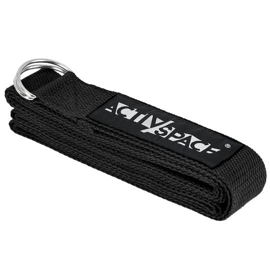 Durable Yoga Strap 300x3.8cm Black