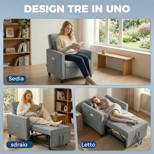 Relax Armchair Grey 69x82x85cm