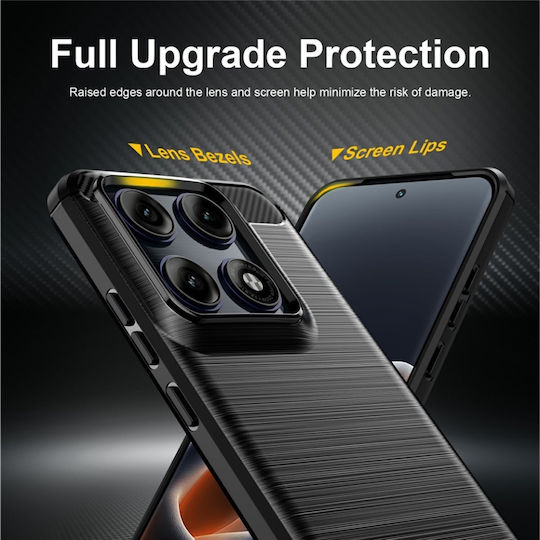 Husă Subțire Din Silicon Motorola Edge 70 Pro Set Autocolante Textură Fibra De Carbon Silicon Negru