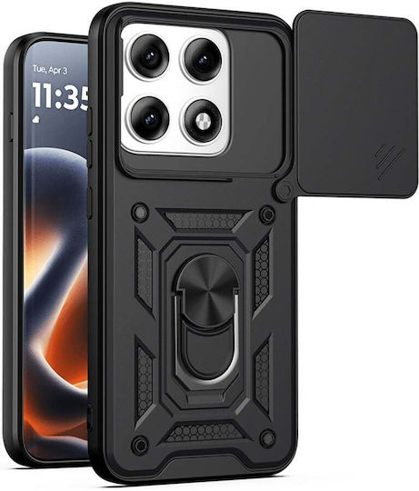 Husă Motorola Edge 70 Pro Protecție Cameră Set Inel Magnetic Autocolant Camshield Negru