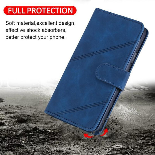 Two Lines Wallet Case Blue Xiaomi Poco X3 NFC/X3 Pro