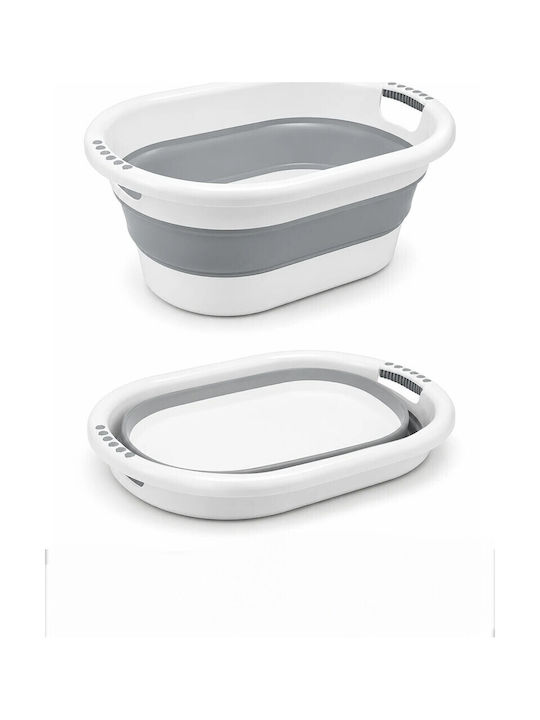 SteweHome Coș de Rufe Plastic Pliabil 25lt Gri