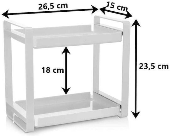 Stewehome Two-Tier Makeup Organizer Bathroom Shelf Orange