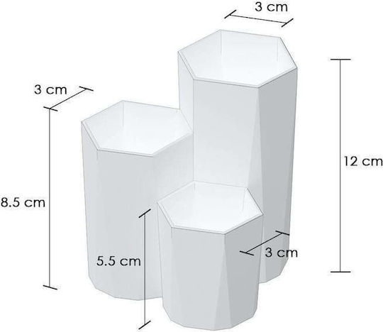 SteweHome Make-up Zubehör Set Badezimmer Organisation 5 Fächer Türkis 19.2x10.5x10.2 cm