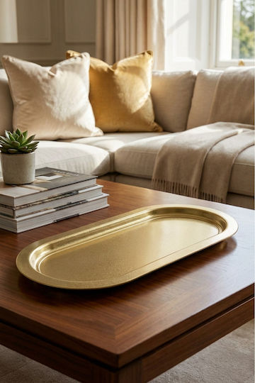 SteweHome Dekorative Tablett Metallisch Oval 16x30cm 2 Stück