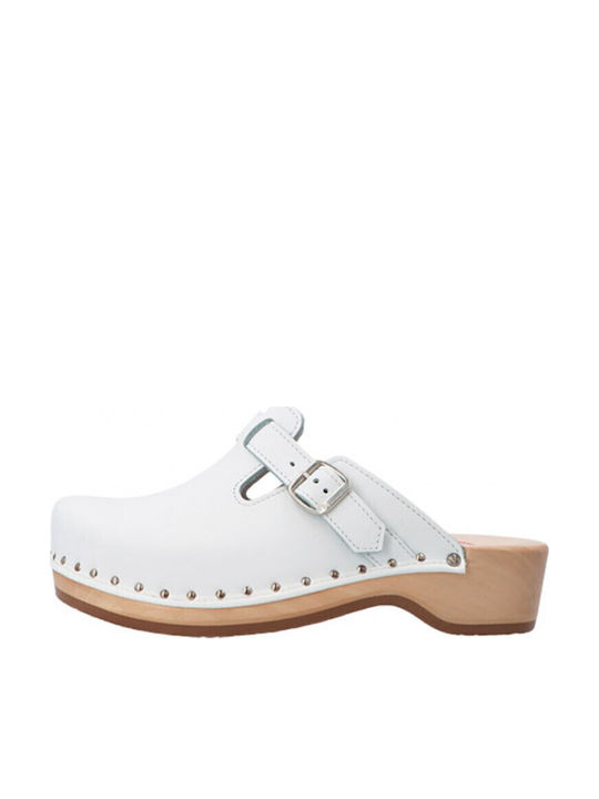 Berkemann Leder Holzschuhe Weiße