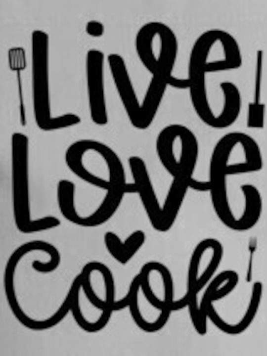 Pop Culture Live Love Cook Grey Kitchen Apron 75x90cm P063272136F1