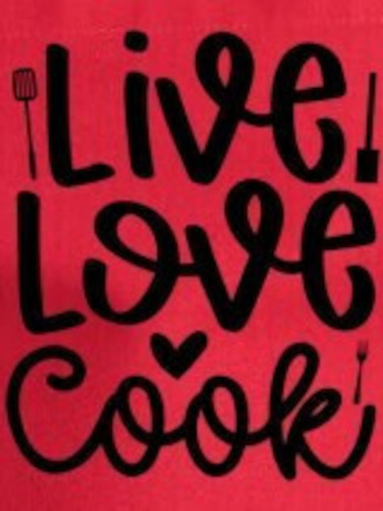 Pop Culture Live Love Cook Кухненска Престилка Червена 75x90см P063272106F1