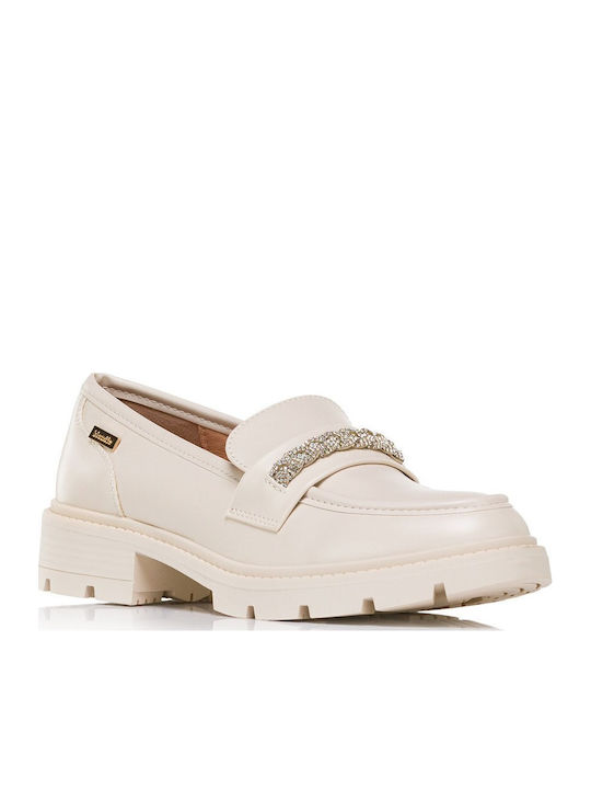 Λουστρίνι Γυναικεία Loafers σε Μπεζ Χρώμα
