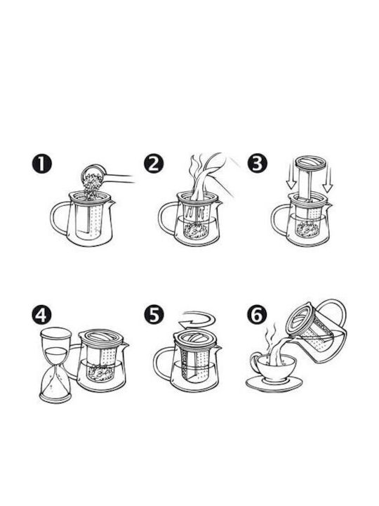 O Dromos tou Tsagiou Tea Control Teapot with Filter Glass Transparent 800ml