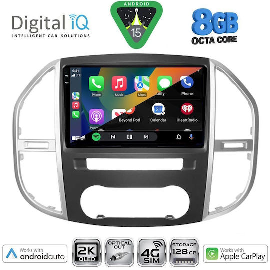 Digital IQ Ηχοσύστημα Αυτοκινήτου για Mercedes-Benz Vito / Viano 2015 (Bluetooth/USB/WiFi/GPS/Apple-Carplay/Android-Auto) με Οθόνη Αφής 10"