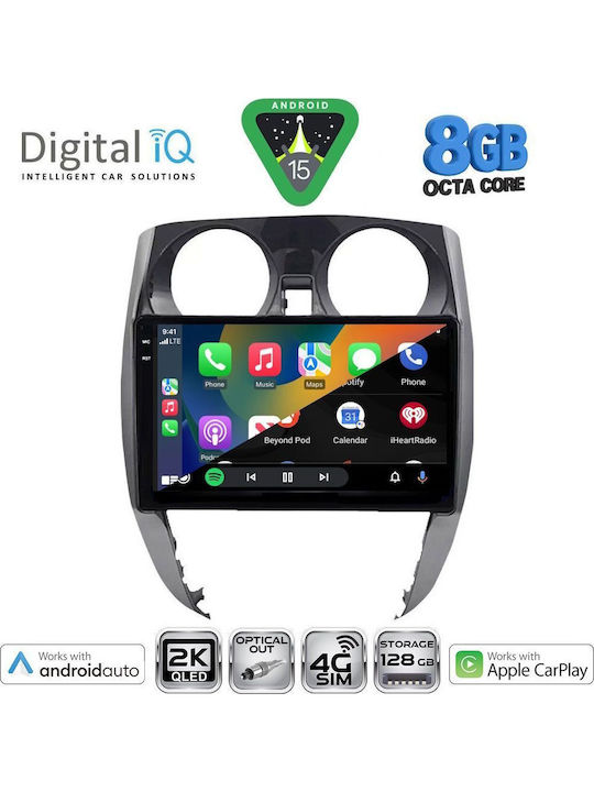 Digital IQ Car Audio System for Nissan Note 2012-2020 Bluetooth USB WiFi GPS Apple CarPlay Android Auto with 10" Touch Screen